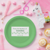 Groen voedseletiket papieren bordje (Feest)