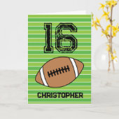 Groen Voetbal 16de Verjaardag Kaart (Gele Bloem)