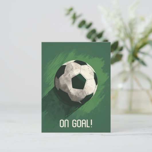 Groen Voetbal Briefkaart (Staand voorkant)