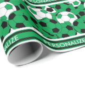 Groen Voetbal Collage Cadeaupapier (Rol Hoek)
