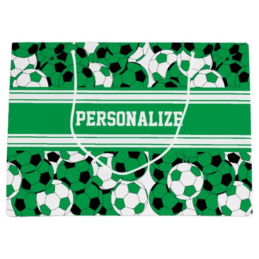 Groen Voetbal Collage | Personaliseren Groot Cadeauzakje (Voorkant)