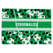 Groen Voetbal Collage | Personaliseren Groot Cadeauzakje (Achterkant)