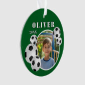 Groen Voetbal Football Sportfoto Ornament (voorkant)