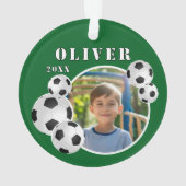 Groen Voetbal Football Sportfoto Ornament (achterkant)