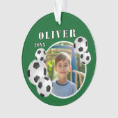 Groen Voetbal Football Sportfoto Ornament (voorkant)