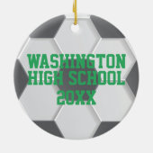 Groen Voetbal Kerst Keramisch Ornament (Achterkant)