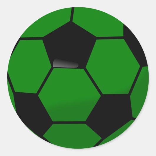 Groen Voetbal Ronde Sticker (Voorkant)