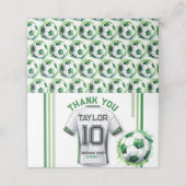 Groen Voetbal Sport Boy Jersey Kinder Dank u Kaart Plaatskaartje (Buitenkant ongevouwen)