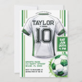 Groen Voetbal Sport Jongen Jersey Kids Verjaardags Kaart (Voorkant)