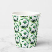 Groen Voetbal Sport Jongen Jersey Kids Verjaardags Papieren Bekers (Achterkant)