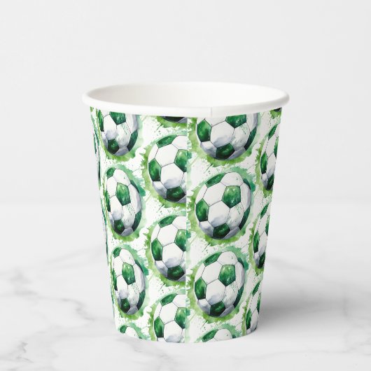 Groen Voetbal Sport Jongen Jersey Kids Verjaardags Papieren Bekers (Rechts)