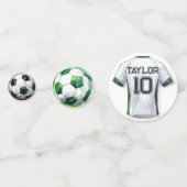 Groen Voetbal Sport Jongen Jersey Kinder Tafel Con Confetti (Voorkanten)