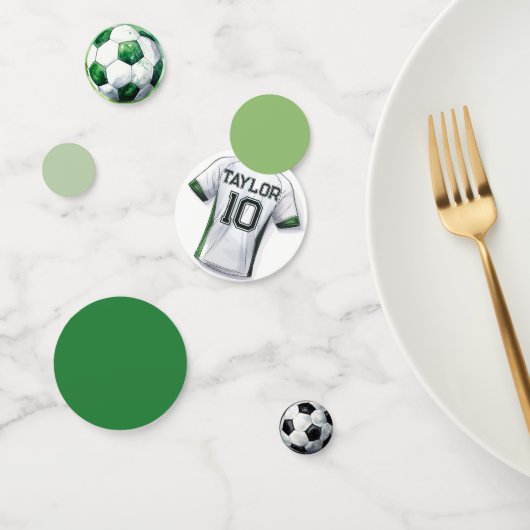 Groen Voetbal Sport Jongen Jersey Kinder Tafel Con Confetti (Groep)