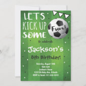 Groen Voetbal Verjaardag uitnodiging (Voorkant)