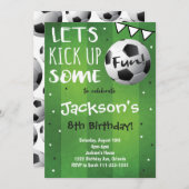 Groen Voetbal Verjaardag uitnodiging (Voorkant / Achterkant)