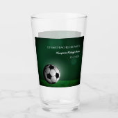 Groen Voetbal Verjaardag / vrijgezellenfeest Glas (Voorkant)