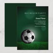 Groen Voetbal Verjaardag / vrijgezellenfeest Kaart (Voorkant / Achterkant)