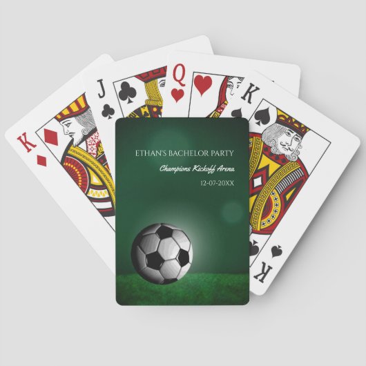 Groen Voetbal Verjaardag / vrijgezellenfeest Pokerkaarten (Achterkant)