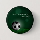 Groen Voetbal Verjaardag / vrijgezellenfeest Ronde Button 5,7 Cm (Voorkant)