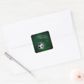 Groen Voetbal Verjaardag / vrijgezellenfeest Vierkante Sticker (Envelop)