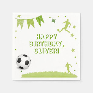 Groen Voetbal Verjaardagsfeest Servet Tafel Decors