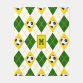groen voetbalteam kleuren argyle - patroon fleece deken (Voorkant)
