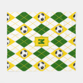 groen voetbalteam kleuren argyle - patroon fleece deken (Voorkant (Horizontaal))