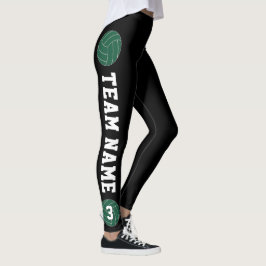Groen Volleybal de Naam van het Team van de Douane Leggings