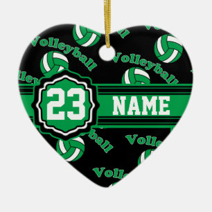 Groen volleybal keramisch ornament