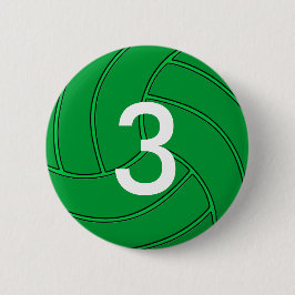 Groen volleyball Jersey Number of Initialen Pin Ronde Button 5,7 Cm