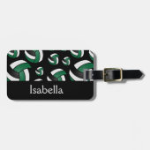 Groen Volleybalsportpatroon Bagagelabel (Voorkant horizontaal)