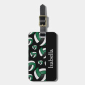 Groen Volleybalsportpatroon Bagagelabel (Voorkant verticaal)