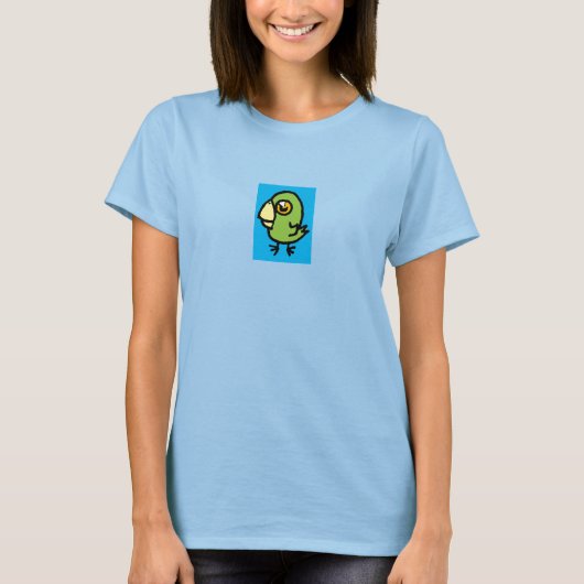 groen voor blauwe birdie t-shirt (Voorkant)