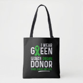Groen voor de orgaandonor Transplantatie Nier Live Tote Bag (Voorkant)
