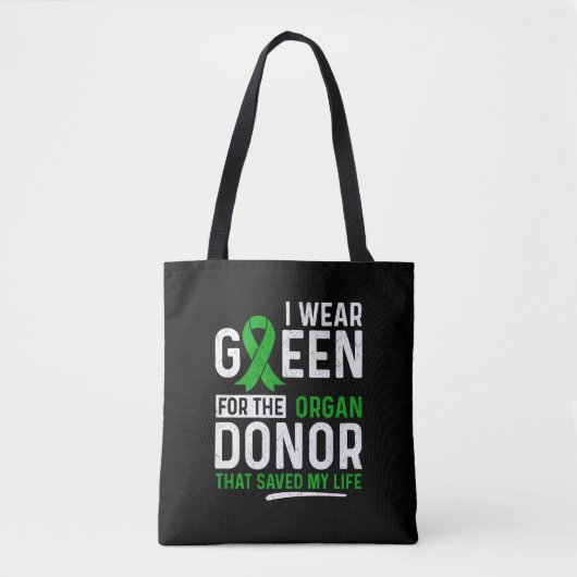 Groen voor de orgaandonor Transplantatie Nier Live Tote Bag (Voorkant)