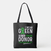 Groen voor de orgaandonor Transplantatie Nier Live Tote Bag (Achterkant)