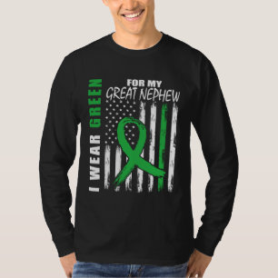 Groen Voor Groot Neef Nierziekte Bewustzijnsvlag T-shirt