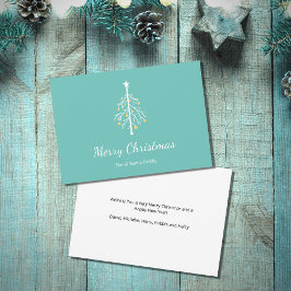  groen voor kerstboomretro Blauwgroen Feestdagenkaart