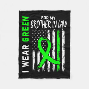 Groen voor mijn broer in de wet Nierziekte Awarene Fleece Deken