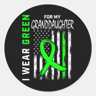 Groen voor mijn kleindochter Nierziekte Awarenes Ronde Sticker