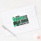 Groen voor orgaandonor ronde sticker (Envelop)