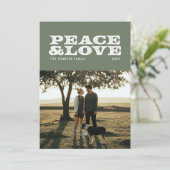 Groen voor vrede en liefde feestdagenkaart (Staand voorkant)