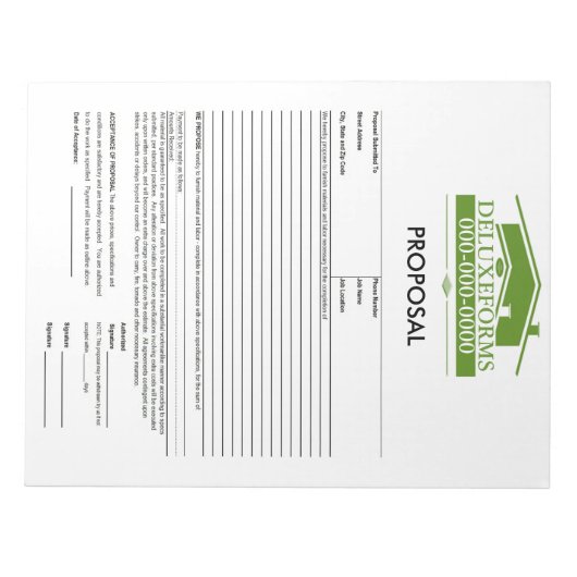 Groen voorstel voor een routekaart notitieblok (Voorkant)