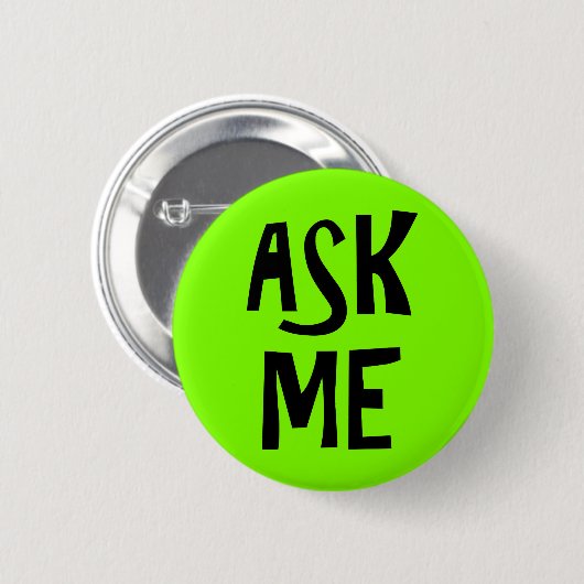 Groen vraag me vrijwilliger ronde button 5,7 cm (Voorkant /achterkant)