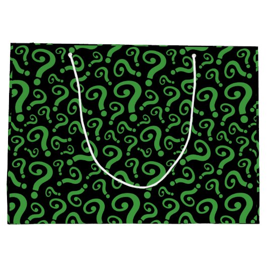 Groen vraagteken groot cadeauzakje (Achterkant)