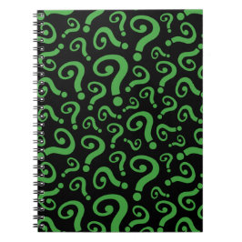 Groen vraagteken notitieboek