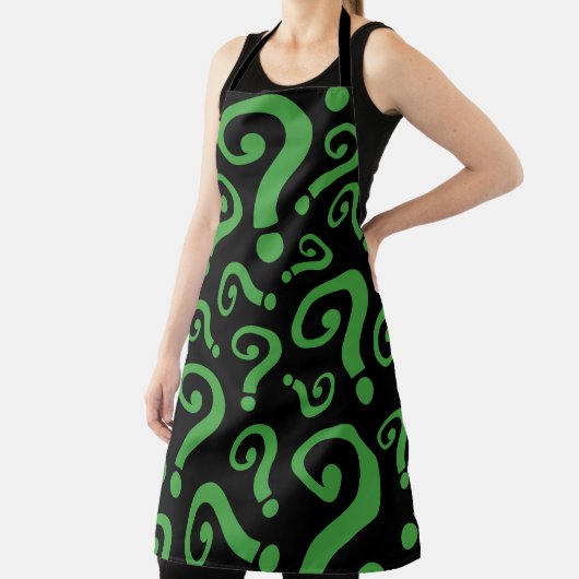 Groen vraagteken schort (Insitu)