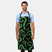 Groen vraagteken schort (Gedragen)