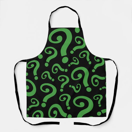 Groen vraagteken schort (Voorkant)