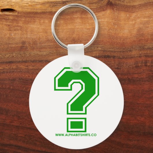 Groen vraagteken sleutelhanger (Voorkant)